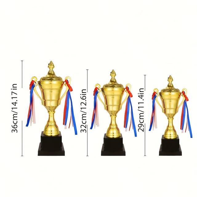 TEMU Metal Large Trophy, For Sports,tournaments,competitions,soccer Match Trophy,other Teamwork Award