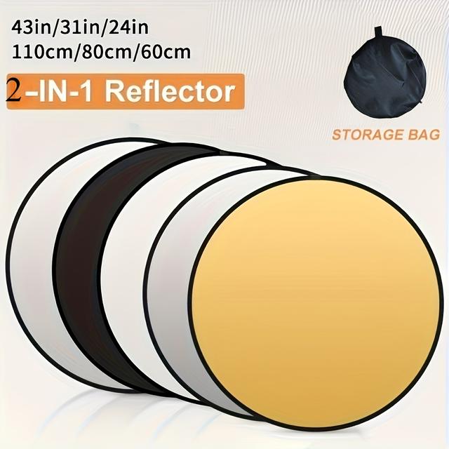 TEMU Panel de Iluminación Fotográfica 5 en 1 - Reflector Plegable para Iluminación de Relleno , Aumenta el en Video/Foto/Transmisión , un Perfecto e Imágenes Profesionales Sin Costuras