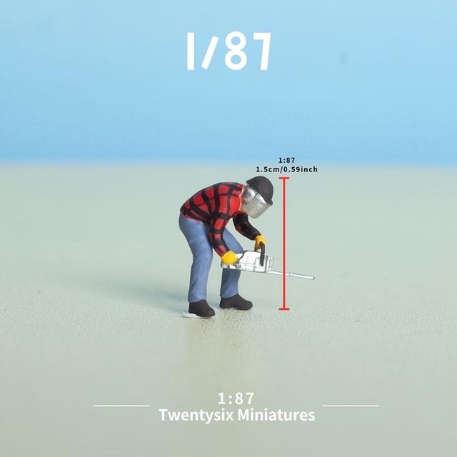 TEMU 1 Stück - Maßstab & 1:87 - - Holzarbeiter - Arbeiterfigur - Miniaturfigur, Miniaturmodell, geeignet für DIY-Landschaften, kreative Szenen, Miniatur-Szenenarrangements Makrofotografie