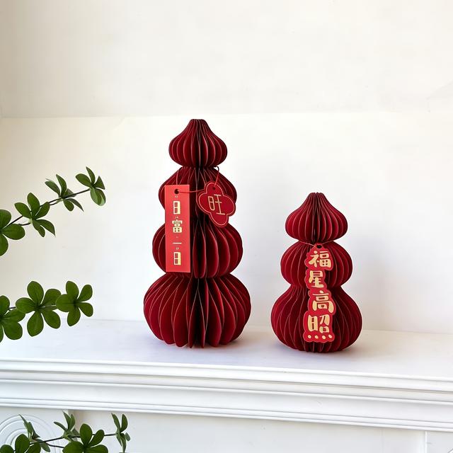 TEMU مجموعة من 2 زينة قرص العسل الورقية لعيد رأس السنة الصينية وعيد ، تتميز بقميص الفينغ شوي للعافية. هذه الهدايا الساحرة مصممة لجلب الصحة والنجاح والرخاء