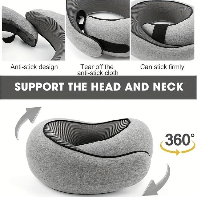 TEMU 3pcs Ergonomic Travel Pillow With Foldable Design. Includes A Storage Bag & Detachable Dust-proof Sticker (remove Sticker To Adhesive). Adults During Flights, Desk , Or Long Trips.