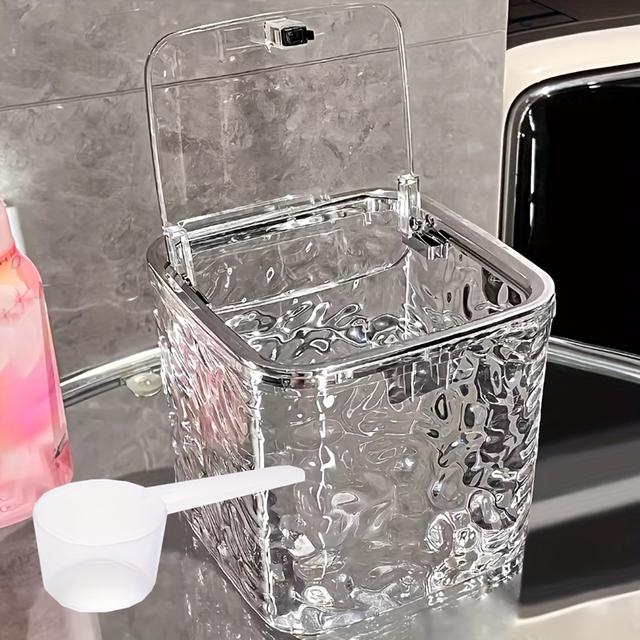 TEMU Clear Plastic Laundry Pods Organizer - Freestanding Storage Container For Detergent & Beads, Decor, Laundry Room Organization, Powder Container