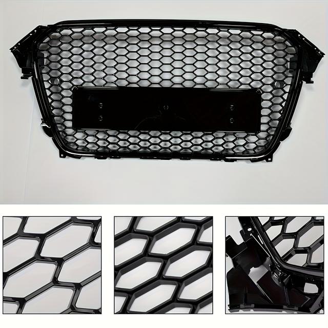 TEMU Verbessere den Frontstoßstange mit einem RS4-Style Honeycomb Mesh Grill für Audi A4 S4 B8.5 Modelle von 2013 bis 2016, mit einer schwarzen Grillabdeckung