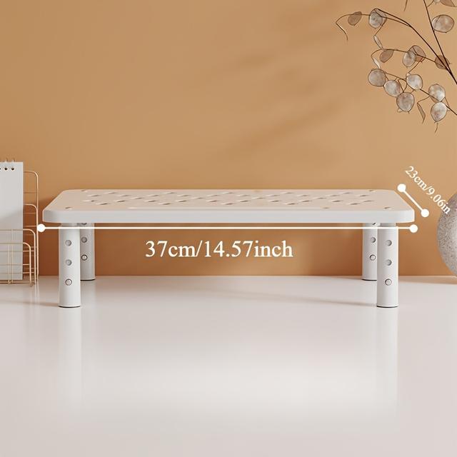 TEMU Ergonomic 3-level Adjustable Metal Monitor Stand - Suitable For Home And Office Laptops & Desktop Computers, Easy Assembly, Non-slip Rubber Feet, Enhanced Cooling Design, Sturdy And Safe