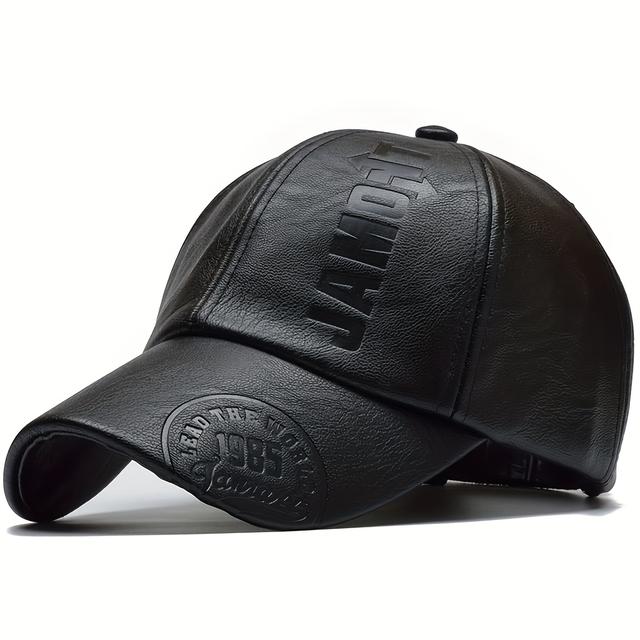 TEMU Gorra de Béisbol Unisex PUPU en Cuero, Transpirable y Casual para Todas , Estilo Moderno Verano Otoño Invierno