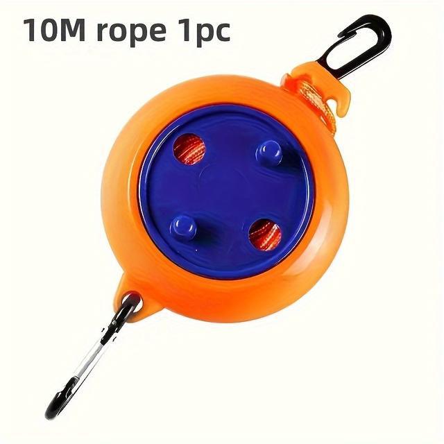 TEMU Portable Clothes Line: Adjustable Length, Compact & Lightweight, Suitable For Camping, Travel, And Outdoor Activities - Includes 10m Rope, 20 Clips, And 10 Fixing Holes With Carrying Bag