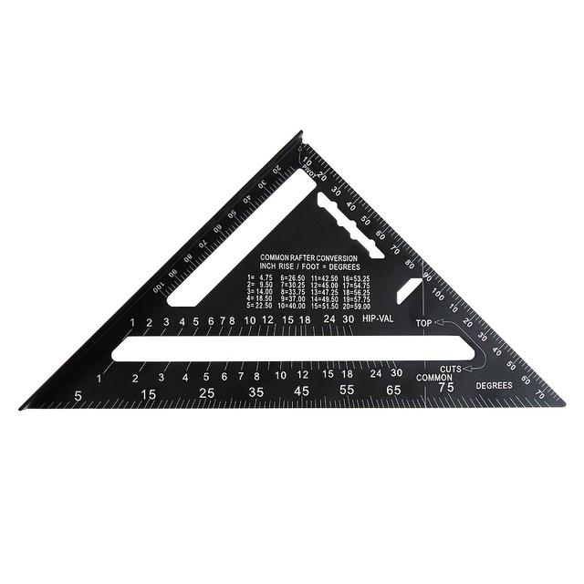 TEMU Homefish New 7 Inch Triangle Ruler Measurement Tool Carpenter Tools Inch Metric Angle Ruler Speed Square Woodworking Tools