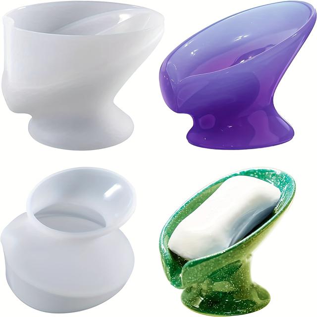 TEMU Moule en Résine de Silicone pour Porte-Savon Auto-drainant, Porte-Savon DIY, Moule de en Résine Époxy pour Plateau à Savon, Moule en Silicone pour Porte-Savon