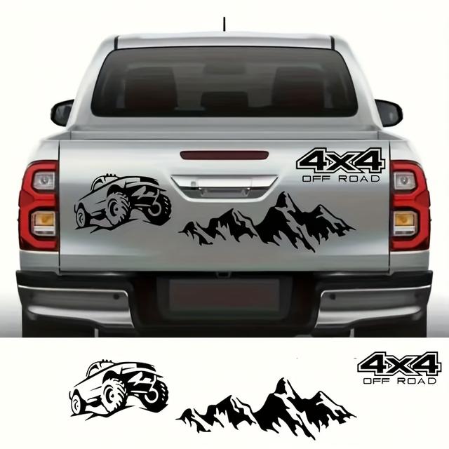 TEMU 2pcs Vinyl Mountaineering Decals For Pickup Trucks - Surfaces, -on, Durable Outdoor Car Accessories