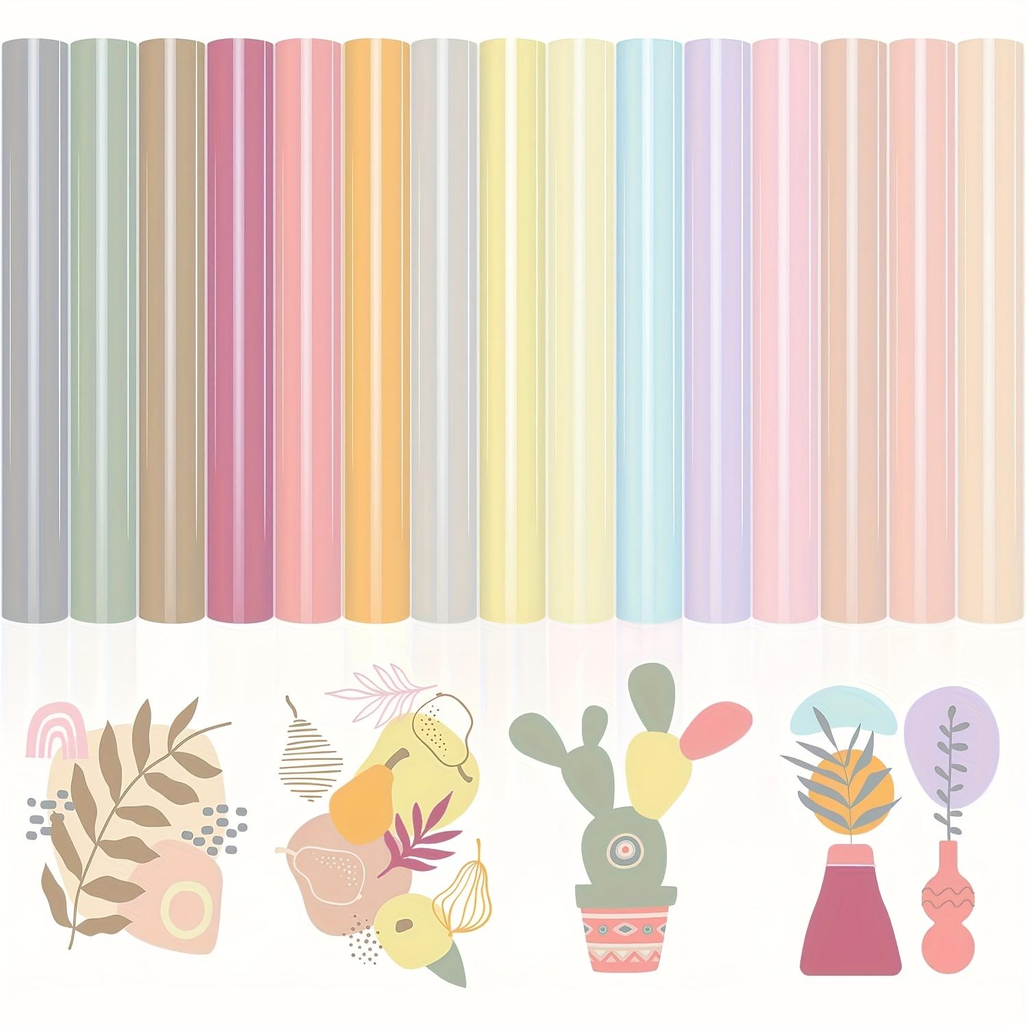 TEMU 15 Sheets Heat Transfer Vinyl Bundle - 12" X 10" Neutral Tone Cream Tan Beige, 15 Assorted Colors Iron-on Vinyl For Diy T-shirts, Easy To