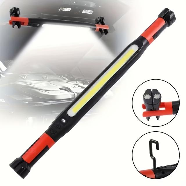 TEMU Rechargeable Led Work Light Bar | Magnetic Flashlight, Portable Cordless Work Lights With Hooks For Inspection Workshop Outdoor Emergency