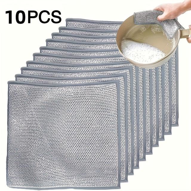 TEMU 5/10/30pcs Sponge Pads - Double-sided Kitchen Dish Scrubber, Suitable For Utensils And Cookware, Dishwashing, Dishes, Dish Cleaning, Dish Washing, Dish Washing Pads, Kitchen Gadgets