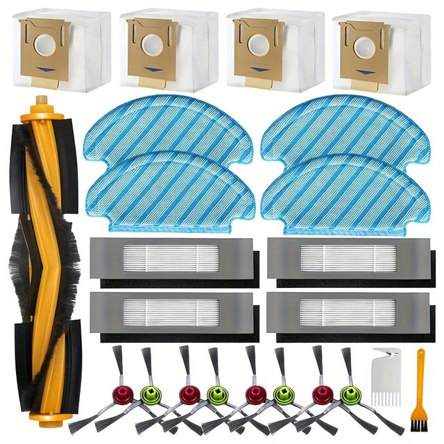TEMU 23pcs Accessory Kit For 920 950 T8 T9 T8 T9 N8 N8+ N8 Pro N8 Pro+ N10 Plus Robot Vacuum Cleaner Accessories [1 Main Brush 4 Dust Bags 4 Rag Pads 4 Filters 8 Side Brushes 2 Tools]
