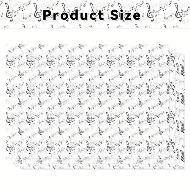 TEMU 50 Pezzi Carta Stampa Note Musicali Nere, 19,8x13,7 Pollici - Elegante Carta da Regalo con Fiori per Compleanni, Matrimoni e Decorazioni