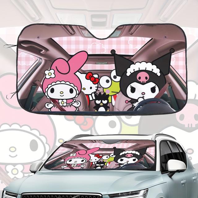 TEMU For Hello Kitty For Kuromi Car Shade | Melody Sunshade Car | Auto Front Windshield For Hello Kitty Car Shade Sunshade | Multicolor