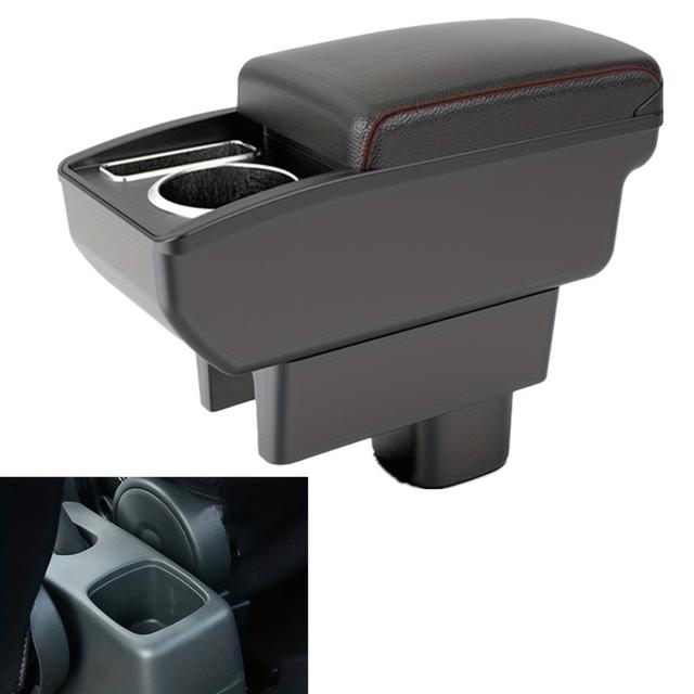 TEMU Swift Armrest Console For 2005-2024 | No-drill Installation, Sliding Panel, Dual-layer Storage, Front Cup Holder And Phone Slot, Abs Material