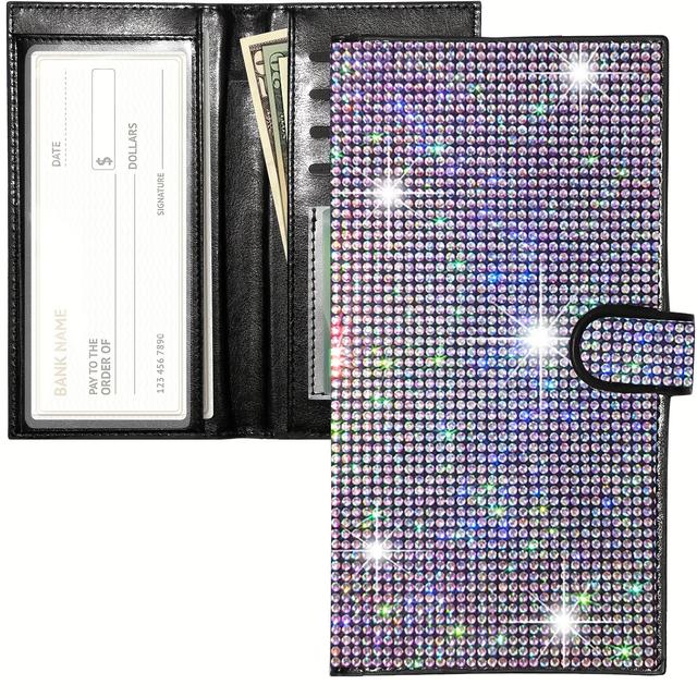 TEMU Étuis de chéquier colorés avec strass brillants, paillettes et artificiels, conçus . Ce portefeuille anti-RFID un porte-cartes de crédit, un insert pour stylo et un séparateur, ce qui un .