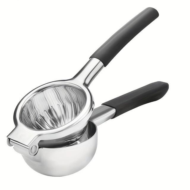 TEMU Hochwertiger Edelstahl-Zitronenpresse - Robuste Manuelle Zitruspresse, für Outdoor-Camping & Essen