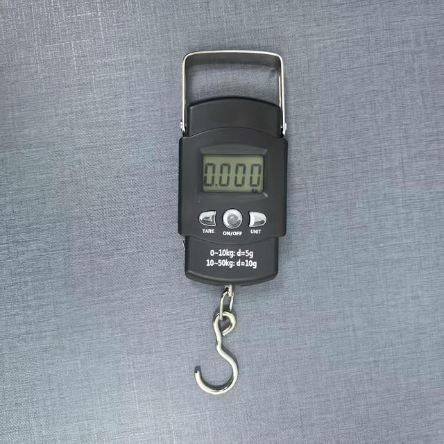 TEMU New Portable Digital Display Fishing Scale With Built-in 1-meter Tape Measure, Suitable For Fishing And Shopping. Made Of Abs Material, With A Capacity Of 50kg
