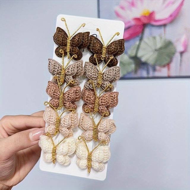 TEMU Zestaw 10 ozdobnych spinki do włosów w stylu bohemy z motylami - urocze i minimalistyczne akcesoria modowe na każdą porę roku