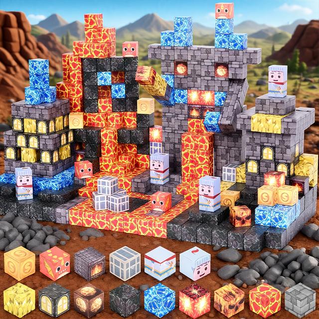 TEMU 160pcs Mech-themed Magnetic Building Blocks - A Gift For Holiday Family Interaction, A Toy For Training Thinking, And A Fantasy Architecture Building The