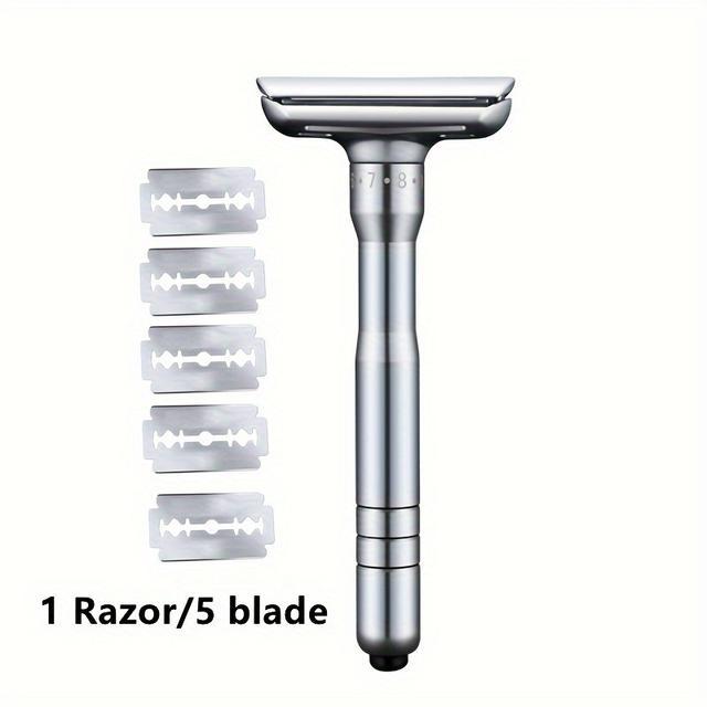 TEMU Upgraded Adjustable Bilateral Safety Razor Alloy Chrome Metal Manual Razor