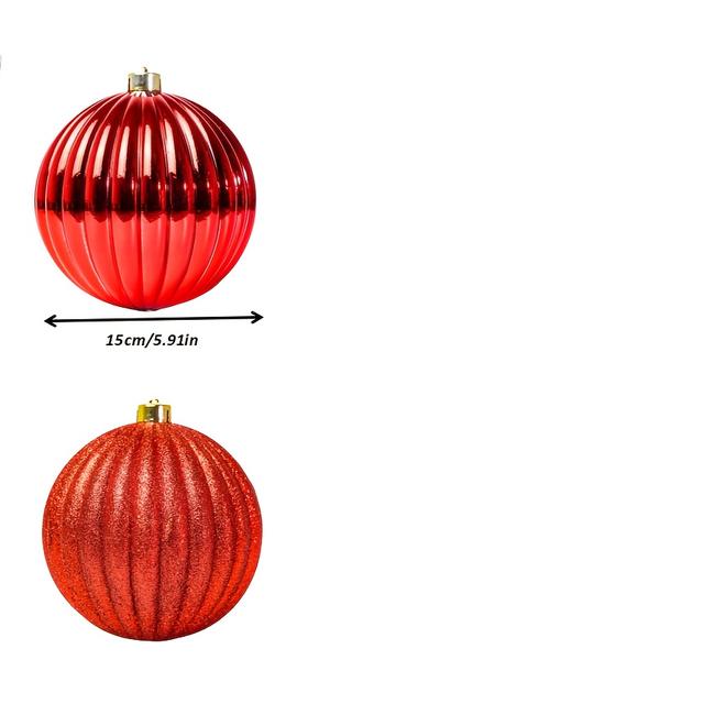 TEMU 15cm Large Christmas Ball, Red Watermelon Shape Ornament For Holiday Decorations And Wedding Ceiling Displays