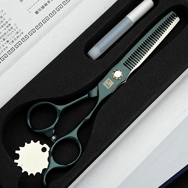 TEMU Huosaki Authentic -inch Dark Green High-end Hairdressing Scissors Made Of Hitachi 440c Steel Very Sharp Can Sharpness For A Long Time