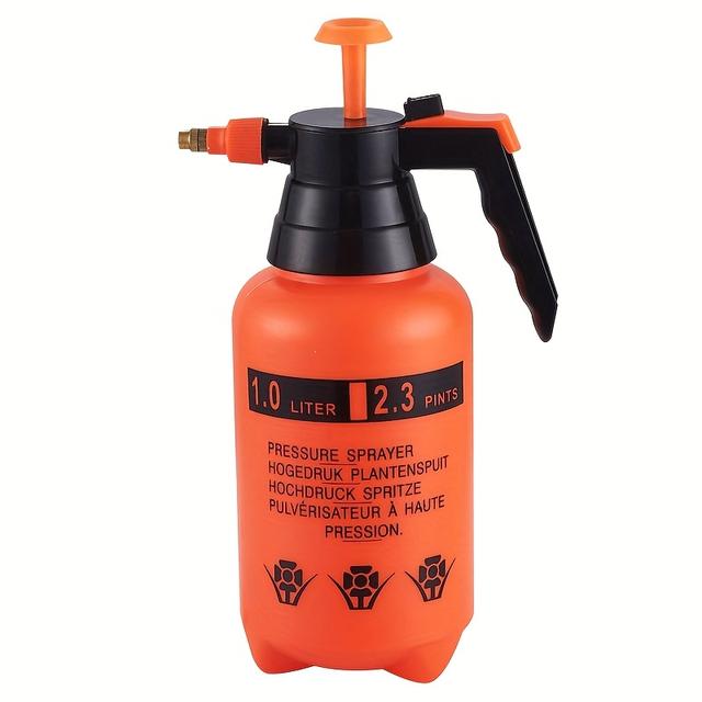 TEMU 1l Handheld Adjustable Nozzle Spray Bottle, Air Pressure Watering Can For Gardening, Disinfection, And Cleaning
