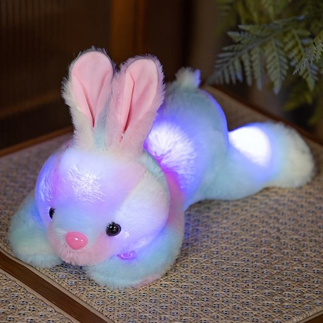 TEMU Luminous Bunny Plush Toy – Cuddly And Light-up Rabbit Stuffed Animal, 35cm (13.8 Inches), Great For Children, Nighttime Companion, For Bunny Enthusiasts