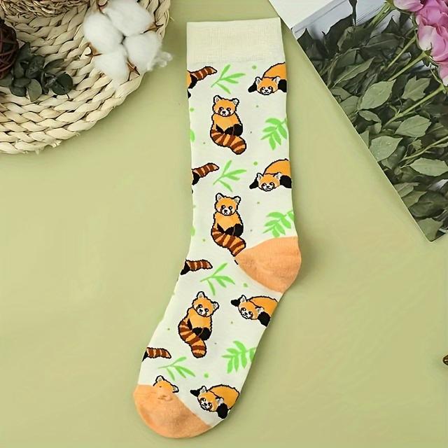 TEMU 1/5 Pair Set Four-season Cartoon Red Panda Pattern Indoor Trendy Cute