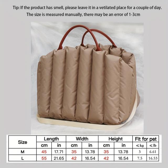 TEMU Sac de Voyage Pratique Pour Voiture Pour Chats Et Chiens de Petite Et Moyenne Taille, Idéal Pour Les Sorties En Plein Air