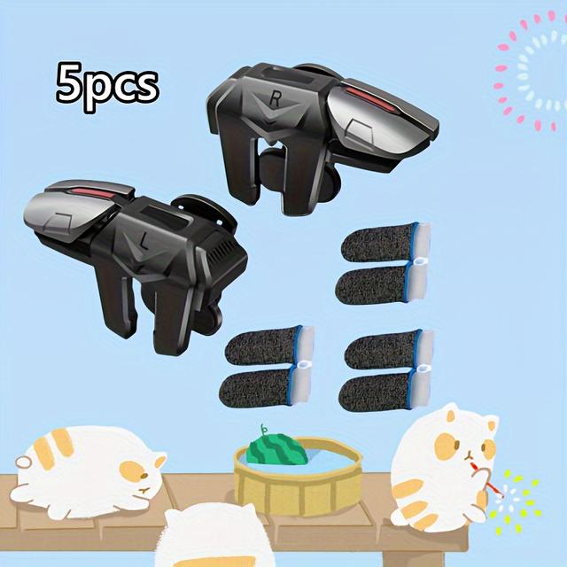 TEMU Multifunctionele Gaming Hulpstuk Set, Multi-Vinger Mobiele Telefoon Mechanische Hulpknoppen, Trigger, Hulpklikken en Aandrukken, Geschikt voor Mobiele Game Matching