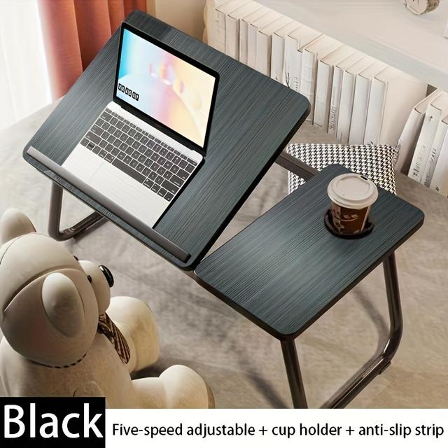 TEMU 1pc Five-speed Adjustable + Cup Holder + Anti-slip Strip/folding Study Table/ Table/laptop Table/offictable/lazy Table/bede, Lap Desk/bedtable/multifunctional Table