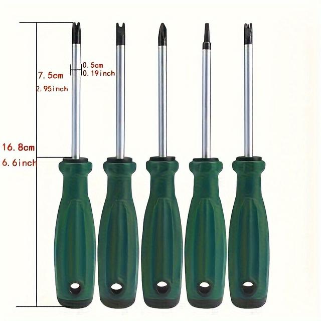 TEMU 5pcs/1pc Of Screwdrivers In U-shaped, Y-shaped, Triangular, Three-point, And Internal Cross Types