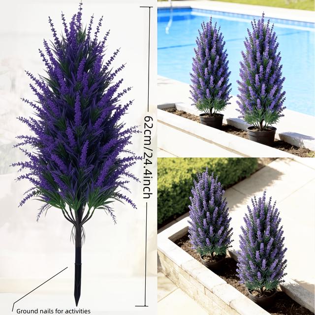 TEMU Luxury -purple Lavender Tree With . 24.4-inch Brand New Large-scale Design, Suitable For Outdoor Placement To / Indoor Use To Add . Perfectly Matches Wedding Backdrops / Courtyards /