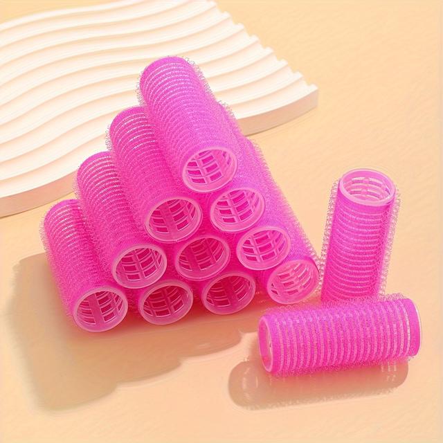 TEMU 12pcs Curlers Rollers Salon Hairdressing Self Holding Diy Hair Styling Curling Tools For Women Men