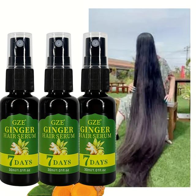TEMU Set Of 3 Gze Ginger Hair Serum For 7 Days Of Hydration And Strengthening