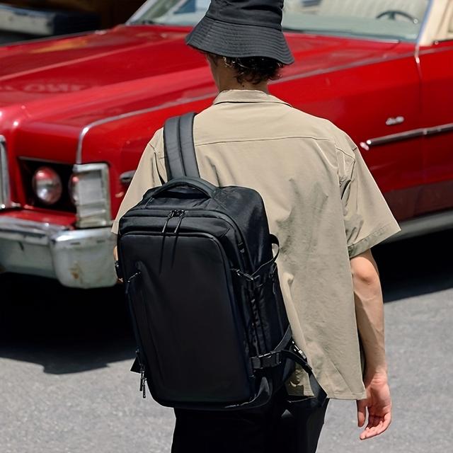 TEMU RZTX Herren Stylischer Rucksack mit Großer Kapazität und Luftpumpen-Set - Multifunktionale Reisetasche für Geschäftsreisen & Urlaub, USB-aufladbar, 16-Zoll Laptopfach