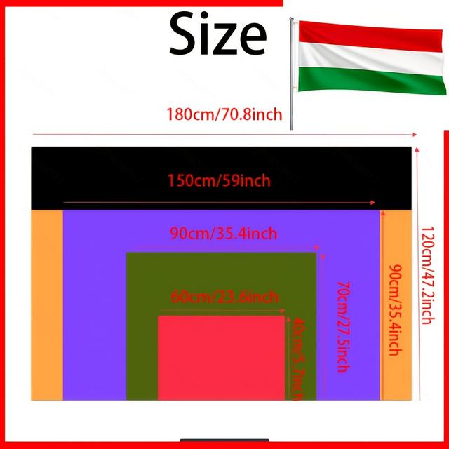 TEMU 1 db Több Méretű Kültéri Magyar Zászló | Poliészter Anyag, Élénk Színek, Színfakulás elleni védelem, Alkalmas Udvarokra, Kertekbe és Kültéri Dekorációhoz, a Zászlórúd Nélkül