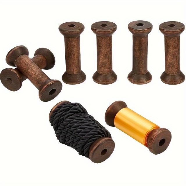 TEMU 8 Carretes Vacíos de Madera que Miden 3.1 Pulgadas (Aproximadamente 7.9 Cm) para Hilo de Coser, Adecuados para Máquinas de Bordar y Cadenas de Joyería