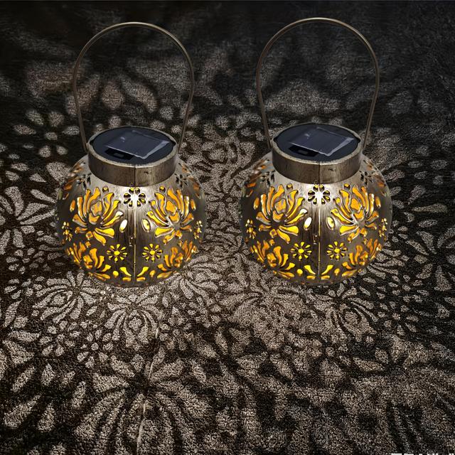 TEMU 2/1 Stück Solar-Laterne Outdoor Hängedekorleuchte geeignet für Garten, Terrasse, Veranda Dekoration