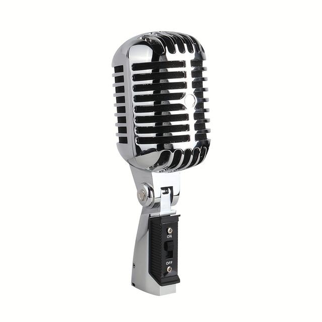 TEMU 55SH Dynamisches Mikrofon Professionelles Klassisches Vintage-Gesangsmikro für Live-Auftritte und Karaoke-Bühne
