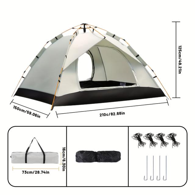 TEMU Silvery Outdoor Automatic Pop-up Tent Lightweight Camping Sunshade Rv Hiking Climbing Travel Shelter Portable Foldable Shelter