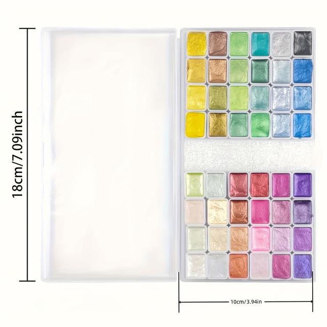 TEMU 48 Color Pearl Watercolor Pigment, Solid Packaging For Traditional Chinese Painting, Calligraphy, Color Paintingr Professional Art Use