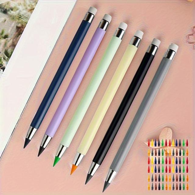 TEMU 78pcs/set, With Eraser For Long-lasting Writing In Macaroon Color, To Sharpen Eternal Pencils - Writing - Sketching - Drawing