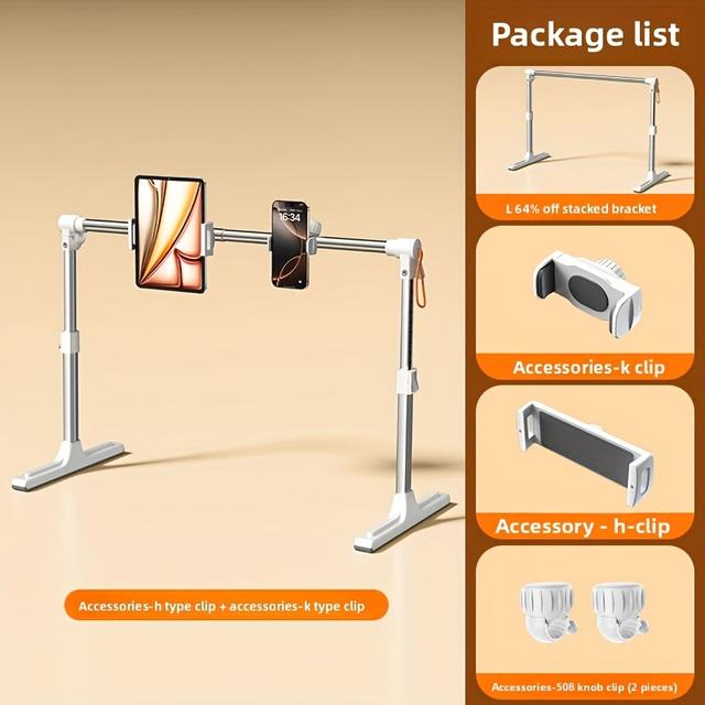 TEMU Raised And Foldable Lazy Support, 1 Stand For Bed Live Streaming + Bedside Watching, Multi-position Adjustment, Universal For Mobile And Tablet, Streaming