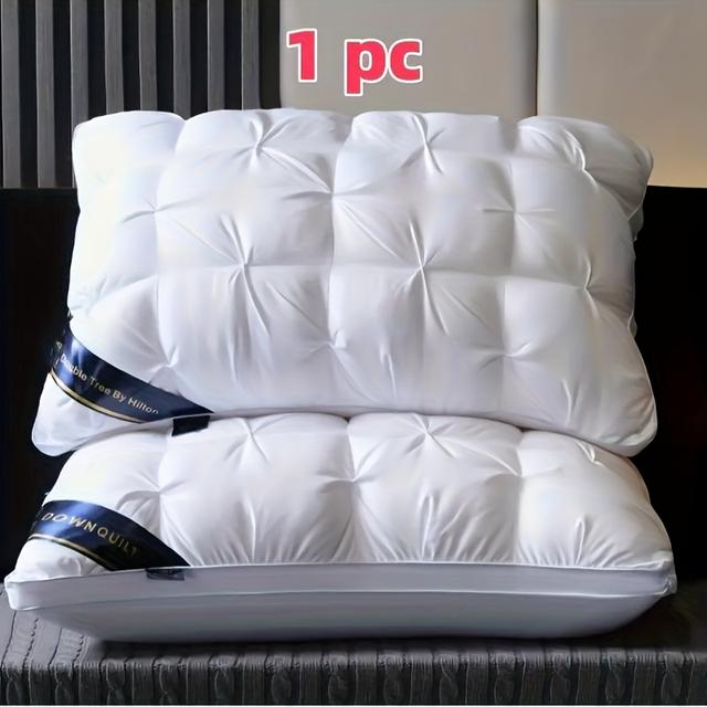 TEMU Luxury 5- Quality Pillow, 600g Weight, 19x29 Inches - Deep Sleep Neck Support, Non-collapse High Pillow Core For , Machine Washable, White , Pillows For Sleeping