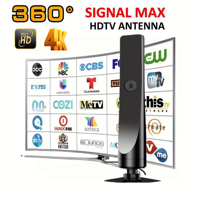 TEMU Do&ca 2026 4k Tv Antenna Indoor/outdoor - 4k/1080p Digital , Long Range Hd Tuner With -power, Global Compatibility (dtmb/atsc/dvb-t/isdb-t) For Tvs, Smart Tv Receiver Compatible Antenna
