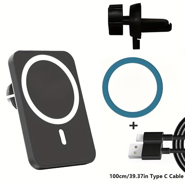 TEMU 15w Magnetic Wireless Charger With Protection Compatible With Iphone 16 15 14 13 12 Pro Max Ideal Charging Station And Thoughtful Gift For Your Vehicle